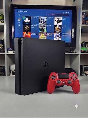 Playstation 4 slim 500 gb прошитая, приставка привозная, готова для at lalafo.kg Playstation 4 slim 500 gb прошитая, приставка привозная, готова для