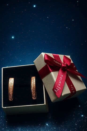 купить зимнюю мужскую обувь в бишкеке: Пара изысканных золотых серег,с утонченным узором Материал : золото — 1