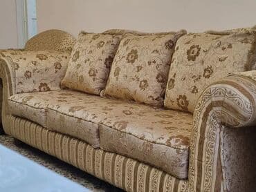 кожаные кресло: Прямой диван, Б/у, Трехместный — 2