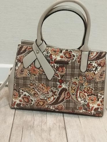 Классическая сумка, Материал: Комбинированный материал, Разделенные отделения, Женские