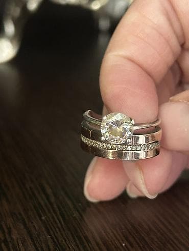 Личные вещи: Золотое Кольцо-трансформер из золота и серебра с крупным центральным — 3