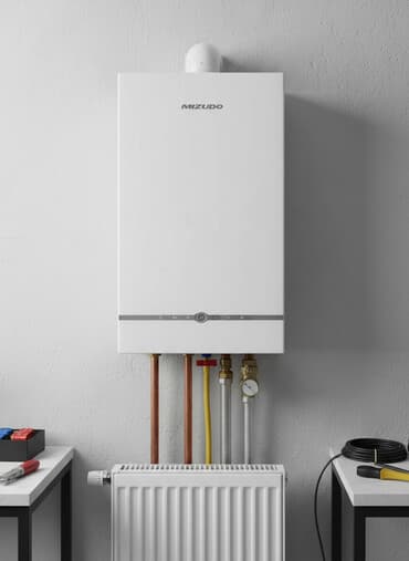 напольные газовые котлы: Настенный газовый котел Mizudo белого цвета. Компактный дизайн с — 1