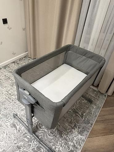 калыб: Балдар үчүн кошумча коюлган керебет, Жаңы, Дөңгөлөктүү, түсү - Боз — 9