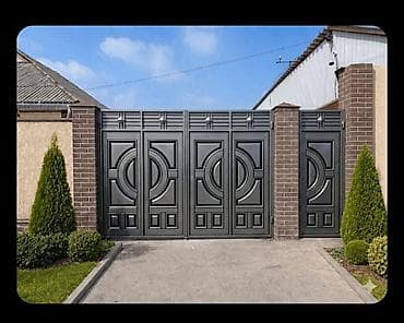 Распашные ворота: Стальные уличные ворота для частного дома - Материал: сталь — 1