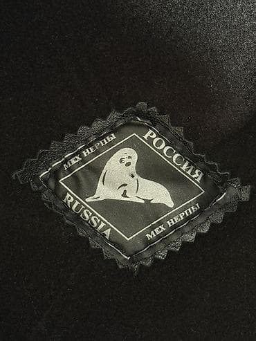 Сырт кийим: Мужская меховая шапка‑кепка из меха нерпы, цвет — глубокий черный — 3