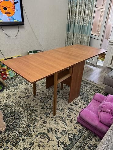 мягкая мебел: Стол трансформер Для кухни, Стол-книжка, Длина, см: 140-160 см, цвет - Коричневый — 2