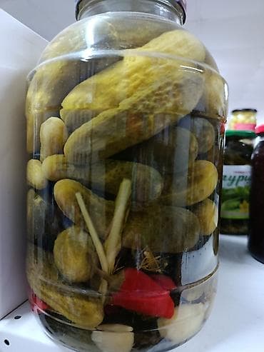 Крупы, мука, сахар: Домашние заготовки в стеклянных банках: - Маринованные огурчики — 6