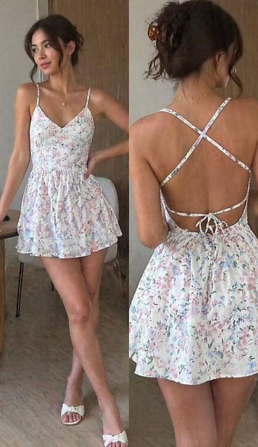 платя летная: Повседневное платье, Made in KG, Лето, Короткая модель, Сарафан, S, M — 1