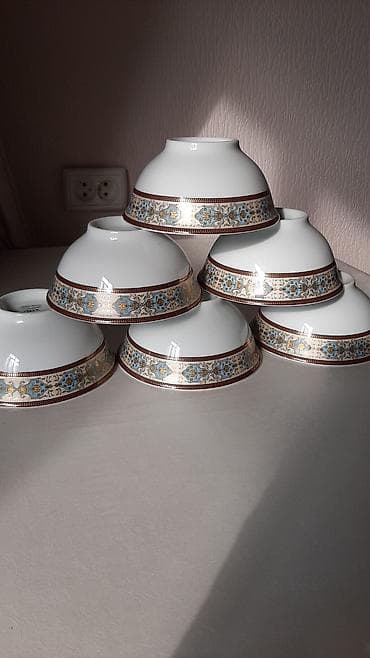 миск оптом: Кисушки, тонкий фарфор с арнаментом, размер диаметр 15 см. Два набора — 3