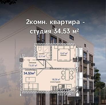 Новостройки от застройщика: 2 комнаты, 33 м² — 5