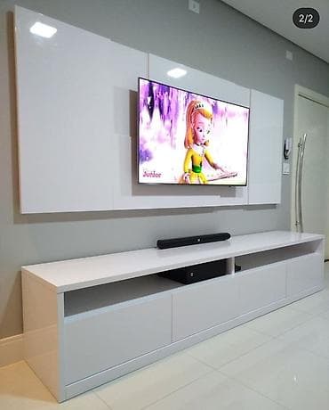 Тумба и подставка для телевизора, Новый, Напольная, ЛДСП, В рассрочку, цвет - Белый