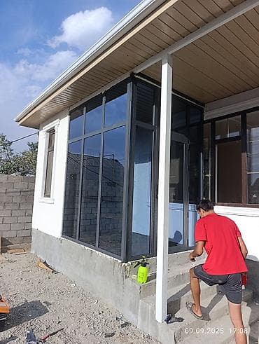 Курулуш жана оңдоо кызматтары: Панорамное остекление фасада/верандЫ из алюминиевого профиля Наши — 3