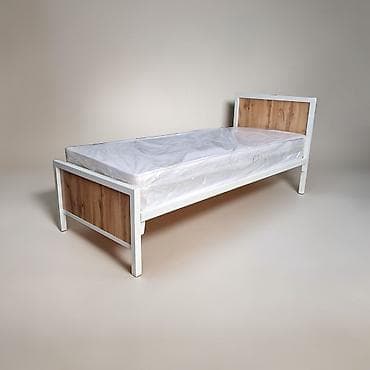 кровать железный односпалка: Металлическая односпальная кровать с изголовьем и изножьем из ЛДСП — 5