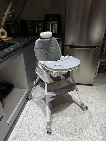 садовые кресла: Детский стульчик для кормления с регулировкой и колесами — 1