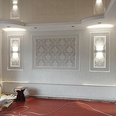 плинтус потолочный: Натяжной потолок Глянцевое Монтаж — 4