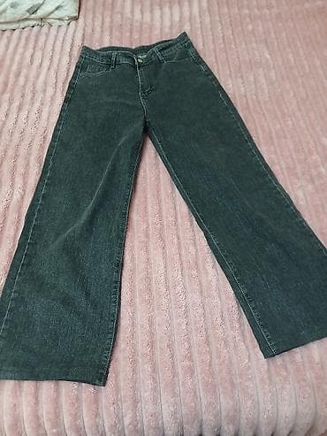 Джинсы широкого кроя - Цвет: темно‑серый/графит, легкий вареный