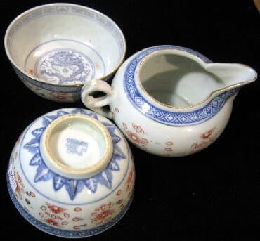 деревянные посуда: Китайский "рисовый" фарфор 1950-х гг.
Много различных предметов — 4