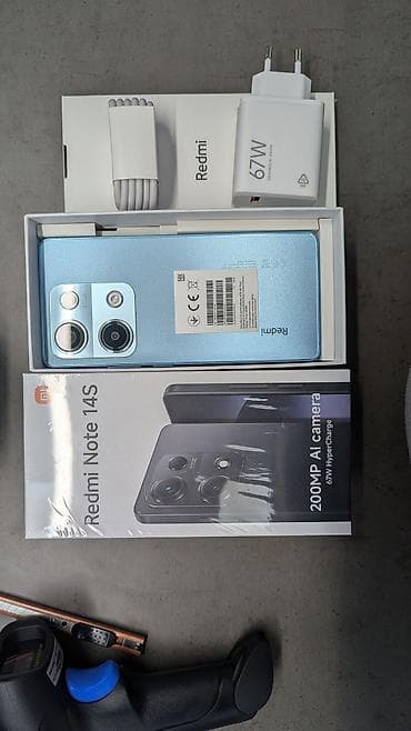 ми 14: Redmi, Redmi Note 14, Новый, 256 ГБ, цвет - Голубой, 2 SIM — 1