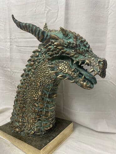 дракон: Бронзовые головы драконов. Тонировка римская патина (зелёная) Высота — 3