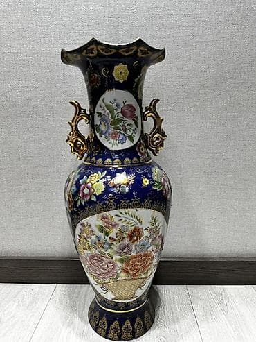 Декоративная напольная ваза, китайский фарфор, ручная роспись, с at lalafo.kg Декоративная напольная ваза, китайский фарфор, ручная роспись, с