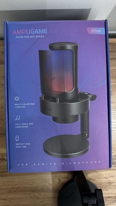Башка аудиотехника: USB-микрофон FIFINE AmpliGame A8 (RGB) Состояние отличное) Игровой — 2