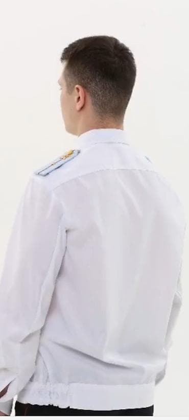 рубашка с коротким рукавом: Мужская форменная рубашка белого цвета с длинным рукавом, производство — 7
