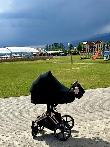 коляска детский ош: Коляска, Cybex, цвет - Черный, Б/у, Самовывоз — 4