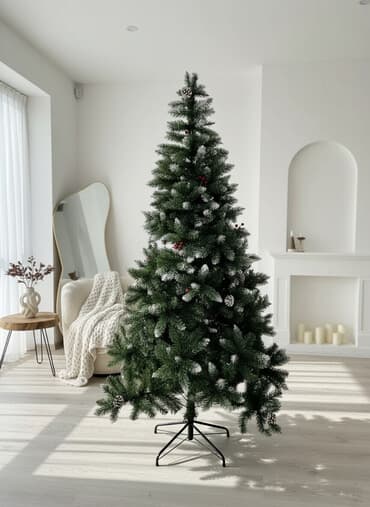 инструменты стройка: Искусственная новогодняя ёлка с шишками, ягодами и «снежным» — 1