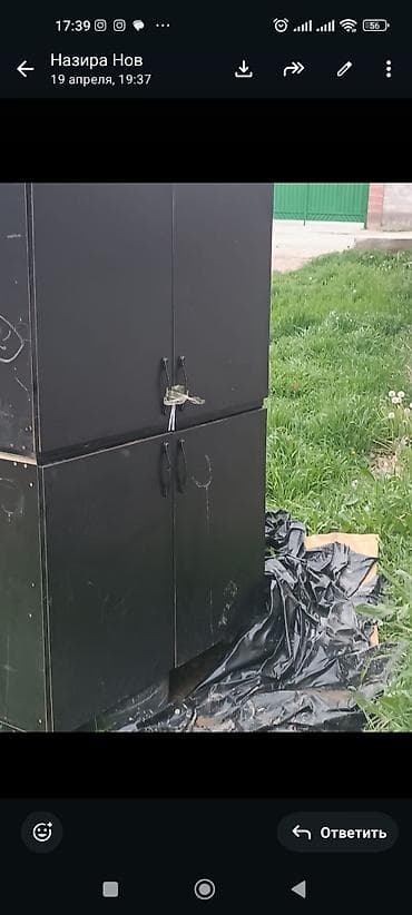 Үй жана бакча: Кеңсе үчүн шкаф, түсү - Кара, ЛДСП — 2