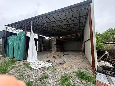 трек потолок: Навес, Другая форма, Металл, Профнастил, Б/у — 2