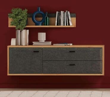 офисные мебели: Грэйс BRW Брест Тумба RTV1D2S Дуб Наварра, Графит Польша/Беларусь — 4