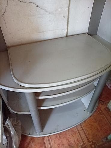 столешница под телевизор: Тумба и подставка для телевизора, Напольная, ЛДСП, цвет - Серый — 2