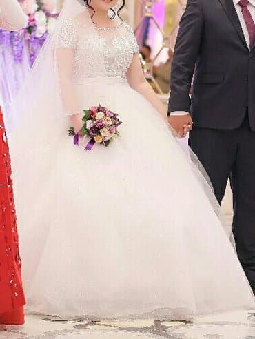 аренда свадебного платья бишкек: Үлпөт көйнөгү, түсү - Ак — 6