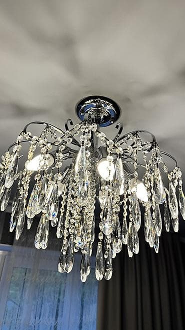 дом потолок: Потолочная люстра с подвесками - Тип: потолочная, прижимная — 4