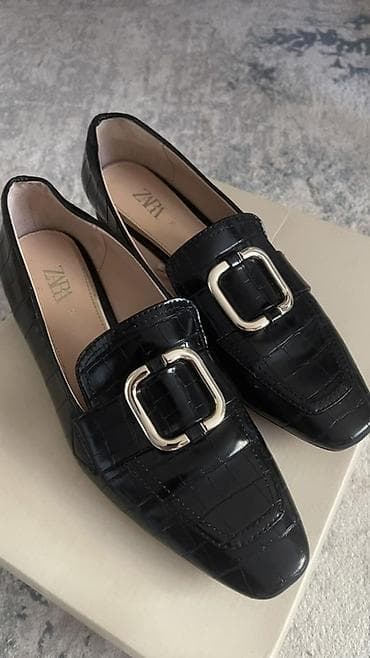 Личные вещи: Женская обувь ZARA ОРИГИНАЛ 1) Лоферы ZARA Оригинал - Цвет: черный — 2