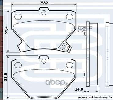 yaris: Комплект тормозных колодок CELICA (ZZT23_)COROLLA (_E12U_ — 3