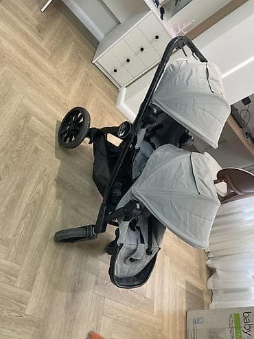easy walker: Детская коляска для двоих Baby Jogger City Select LUX (серый текстиль — 4
