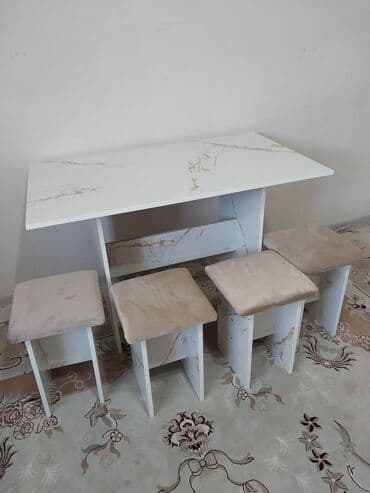 мебельный цех адреса: Кухонный стол и стул, Новый, Платная доставка, цвет - Белый — 8