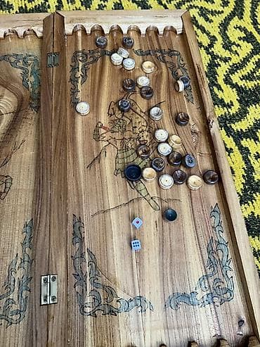 ударный инструмент: Нарды ручной работы из натурального дерева Карагач торг — 3