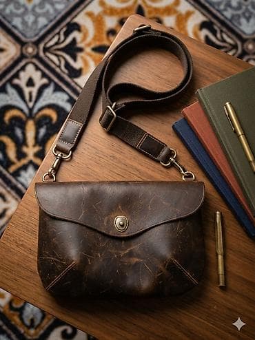 hoco y1: Классическая сумка, Butun, Корея, Материал: Натуральная кожа, Винтажный стиль, Унисекс, Б/у — 1