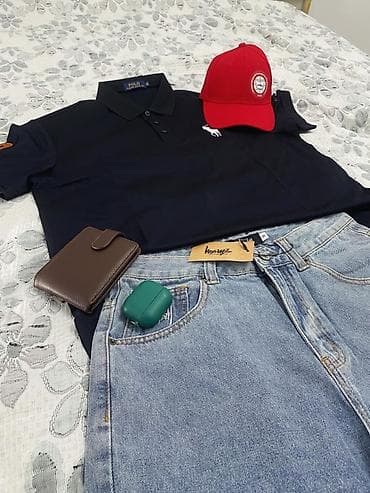 старый вещи: Джинсовые шорты Stüssy + поло Polo Ralph Lauren + бейсболка + кожаный — 3