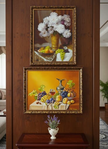 рисую портреты по фотографии: Набор из двух настенных картин в классических резных рамках с — 2