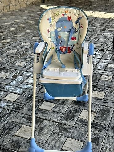 chicco: Стульчик для кормления, Б/у, Chicco, Металл, Трансформер, цвет - Голубой — 1