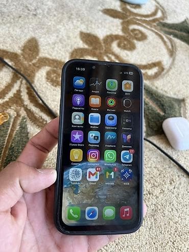xiaomi su: IPhone 13, Б/у, 128 ГБ, Черный, Чехол, 84 % — 1