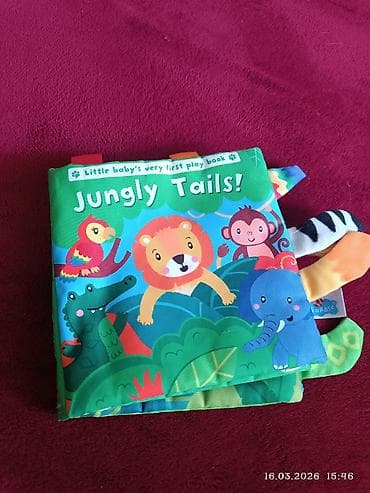 Мягкая развивающая книжка для малышей “Jungly Tails” - Текстильная