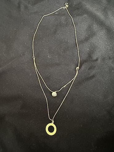 серебро под золото: Двухрядное женское ожерелье под бриллиант глазик . 45-50 см . Вес 3.7 — 1