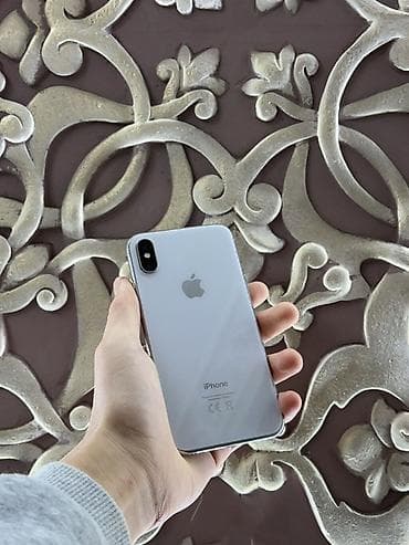 iphone xp: IPhone X, Б/у, 256 ГБ, Серебристый, Защитное стекло, 85 % — 1