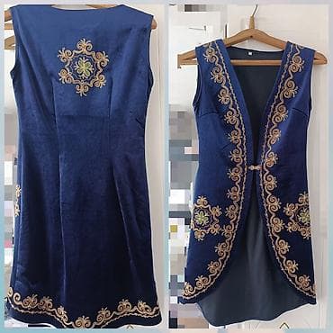 Традиционный жилет/камзол без рукавов из бархатистой ткани насыщенного at lalafo.kg Традиционный жилет/камзол без рукавов из бархатистой ткани насыщенного