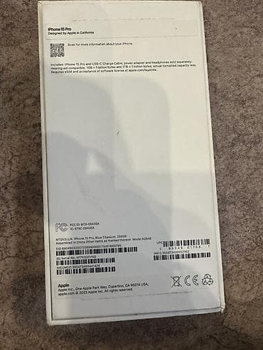 новый айфон 14 про: IPhone 15 Pro, 256 ГБ, Blue Titanium, Коробка — 3