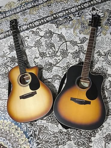 Музыкалык аспаптар: Две акустические гитары с вырезом (cutaway), оттенок sunburst. - — 1